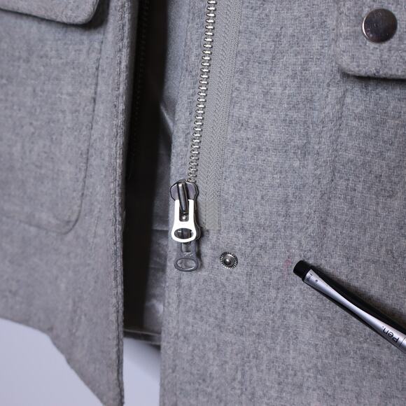 J. CREW Chateau Parka Italian Wool Stadium Cloth Heather Dusk Gray Women's 4 - Picture 9 of 16